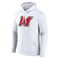 Men's Fanatics  White Marist Red Foxes Primary Logo Pullover Hoodie