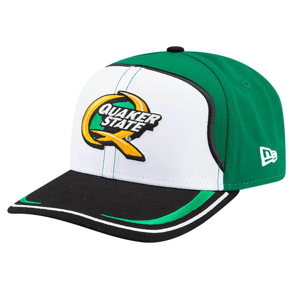 Casquette extensible à boutons-pression Mark Martin Quaker State 9SEVENTY de New Era pour homme, blanche/verte