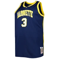 Maillot Swingman Mitchell & Ness Dwyane Wade Marine Marquette Golden Eagles Big Tall pour hommes 2002/03