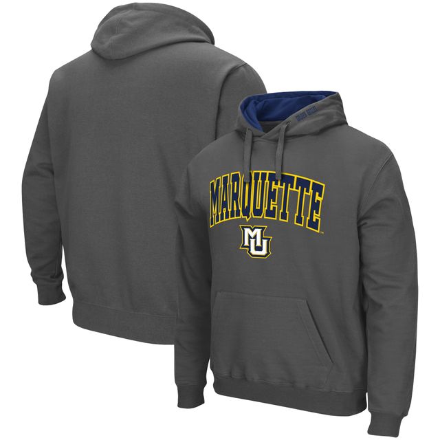 Chandail à capuchon Colosseum Charcoal Marquette Golden Eagles Arch et logo pour hommes