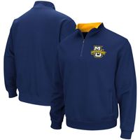 Men's Colosseum Navy Marquette Golden Eagles Tortugas Logo Quarter-Zip Jacket