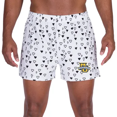 Marquette Golden Eagles Concepts Sport Epiphany Allover Print Knit Boxer Shorts - White