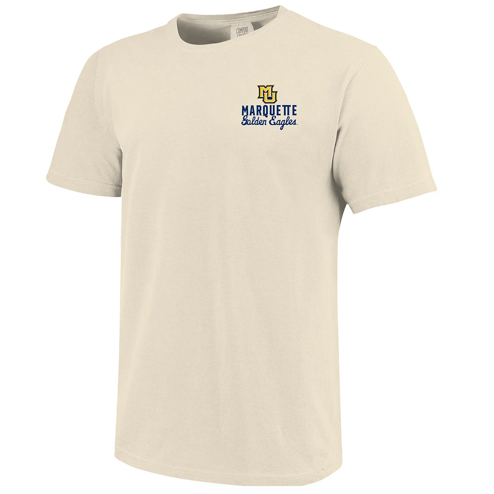T-shirt crème pour homme avec logo de la mascotte des Golden Eagles Marquette