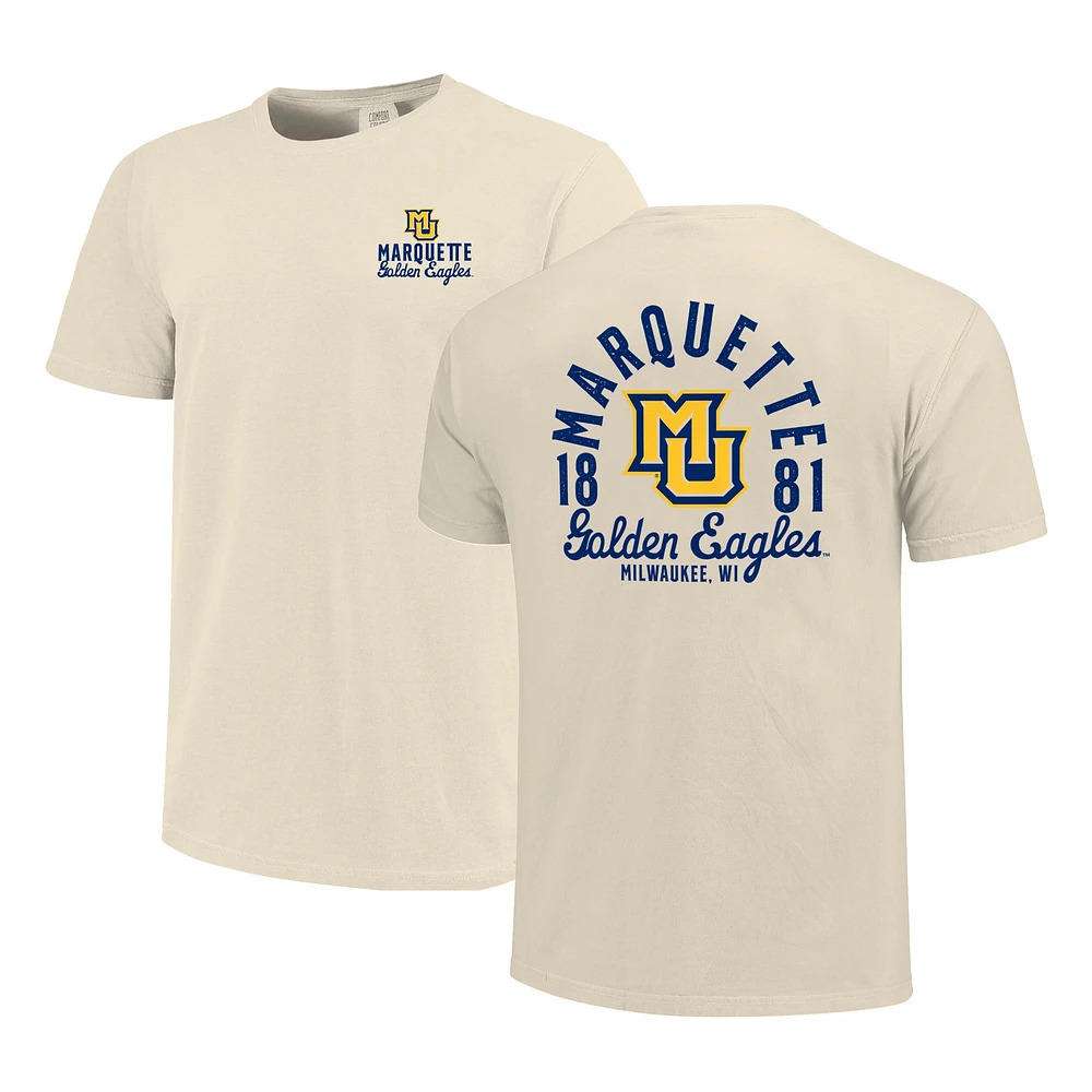 T-shirt crème pour homme avec logo de la mascotte des Golden Eagles Marquette