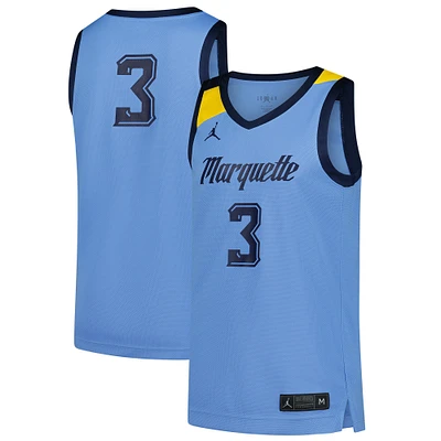 Maillot de basket-ball réplique Jordan Brand #3 Blue Marquette Golden Eagles pour homme