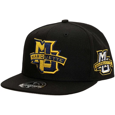 Casquette ajustée style de vie des Golden Eagles Marquette noire Mitchell & Ness pour homme