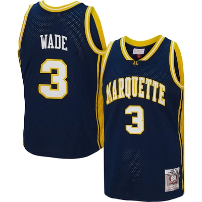 Men's Mitchell & Ness Dwyane Wade Navy Marquette Golden Eagles 2002/03 Player Swingman Jersey