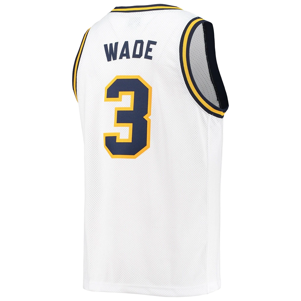 Maillot de basket-ball classique commémoratif pour hommes, marque rétro originale, Dwyane Wade, Marquette blanche, Golden Eagles