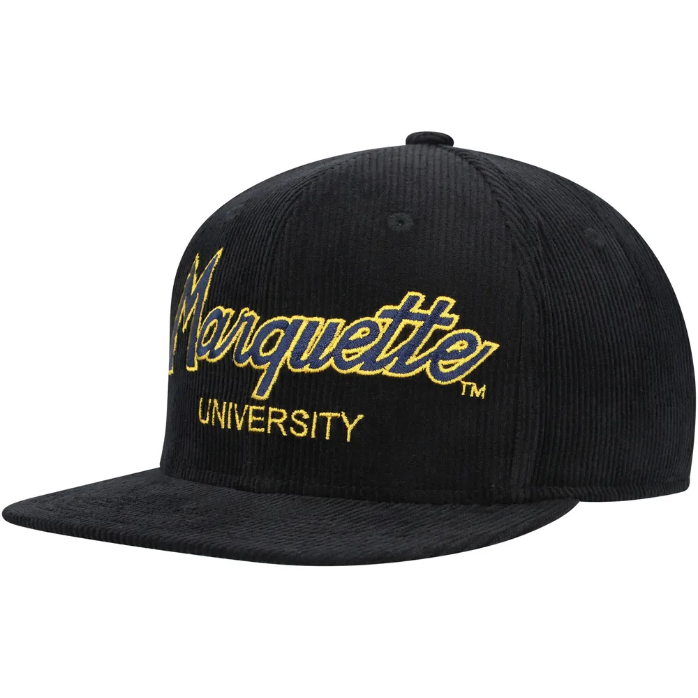 Casquette snapback en velours côtelé noir Marquette Golden Eagles pour jeune Mitchell & Ness