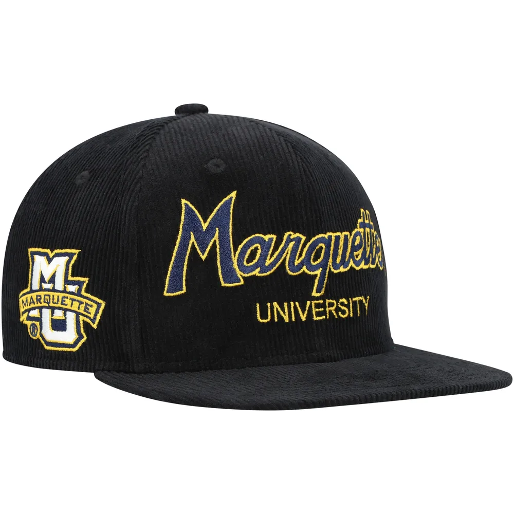 Casquette snapback en velours côtelé noir Marquette Golden Eagles pour jeune Mitchell & Ness