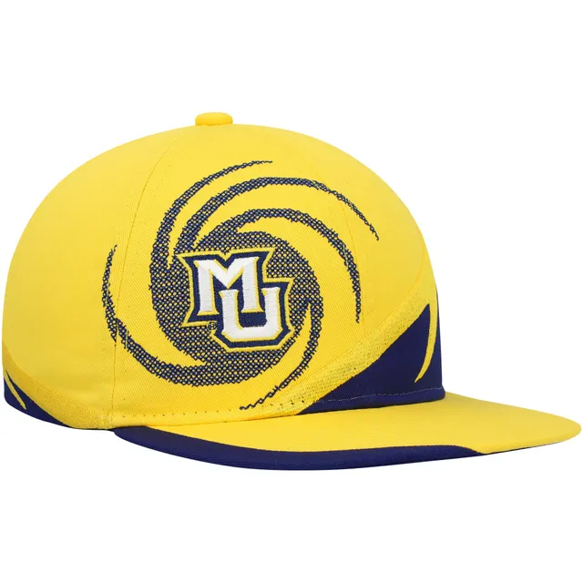 Mitchell & Ness Men's Mitchell & Ness Gold/Navy Marquette Golden Eagles  Sharktooth Snapback Hat