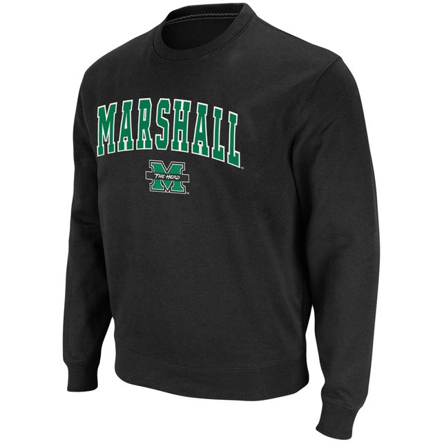 Colosseum Black Marshall Thundering Herd Arch & Logo Tackle Twill Pullover Homme