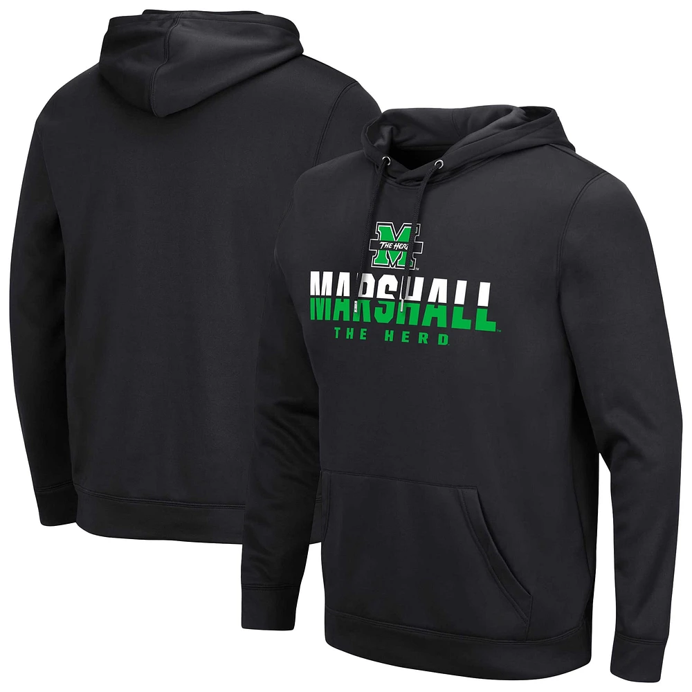 Men's Colosseum Black Marshall Thundering Herd Lantern Pullover Hoodie