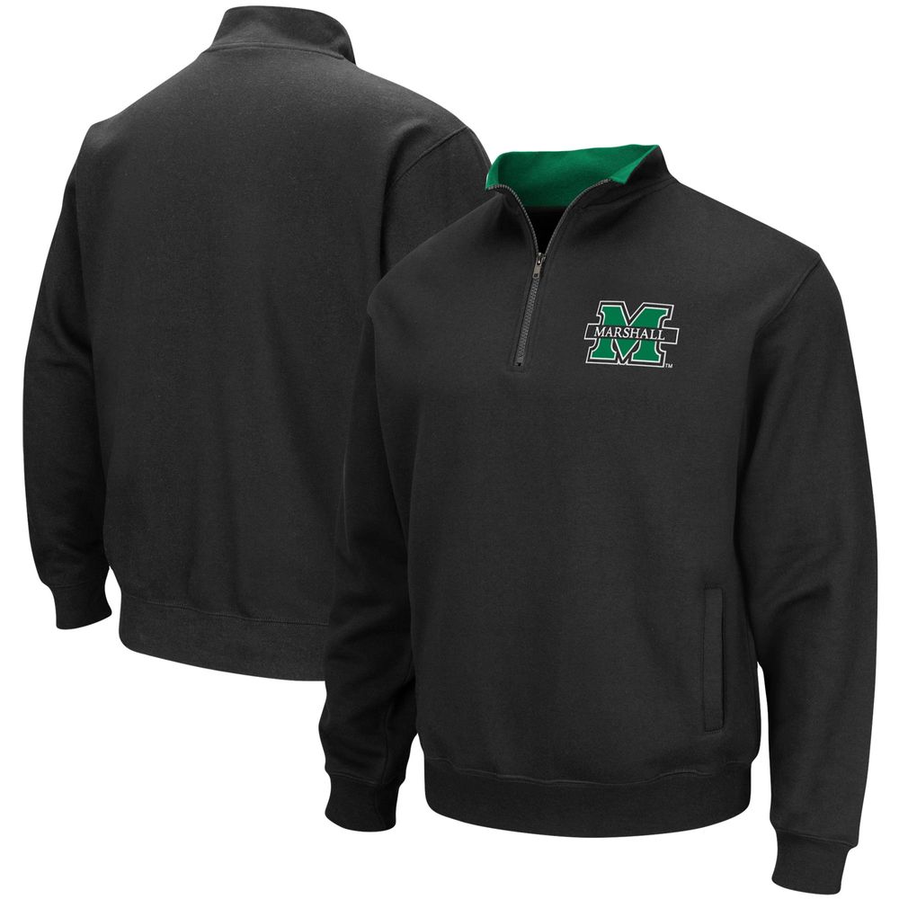 Men's Colosseum Black Marshall Thundering Herd Tortugas Logo Quarter-Zip Jacket