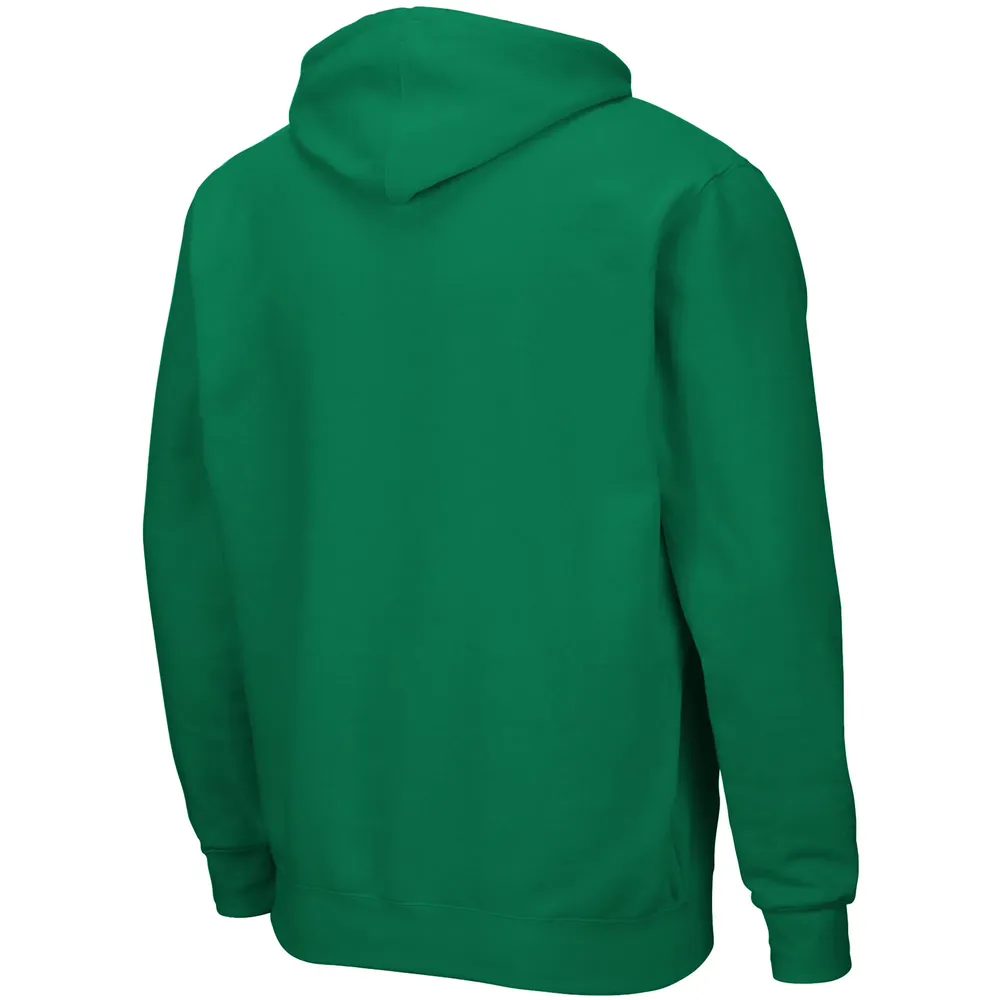 Men's Colosseum Kelly Green Marshall Thundering Herd Arch & Logo 3.0 Full-Zip Hoodie