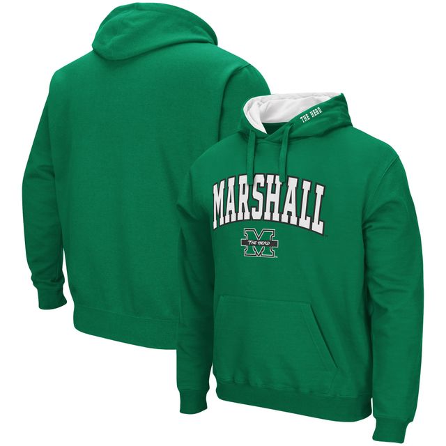 Chandail à capuchon Colosseum Kelly Green Marshall Thundering Herd Arch et logo pour hommes