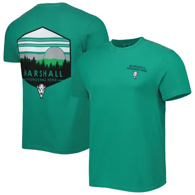 Men's Green Marshall Thundering Herd Landscape Shield T-Shirt