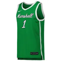 Men's Nike #1 Kelly Green Marshall Thundering Herd Replica Basketball Jersey