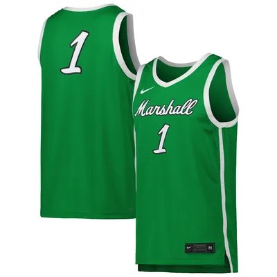 Maillot de basket-ball Nike #1 Kelly Green Marshall Thundering Herd pour homme