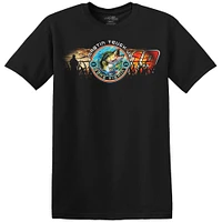 T-shirt noir Martin Truex Jr Gone Fishin' de la collection Joe Gibbs Racing Team pour hommes