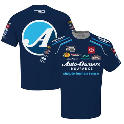 Martin Truex Jr Joe Gibbs Racing Team Collection Auto Owners Insurance Sublimated Uniform T-Shirt - Navy