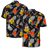 Men's Margaritaville Black Martin Truex Jr Island Life Floral Party Full-Button Shirt