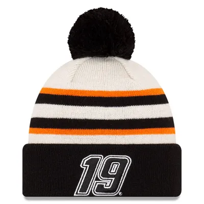 Men's Martin Truex Jr New Era Bass Pro Shops Cuffed Pom Knit Beanie - Black/Orange