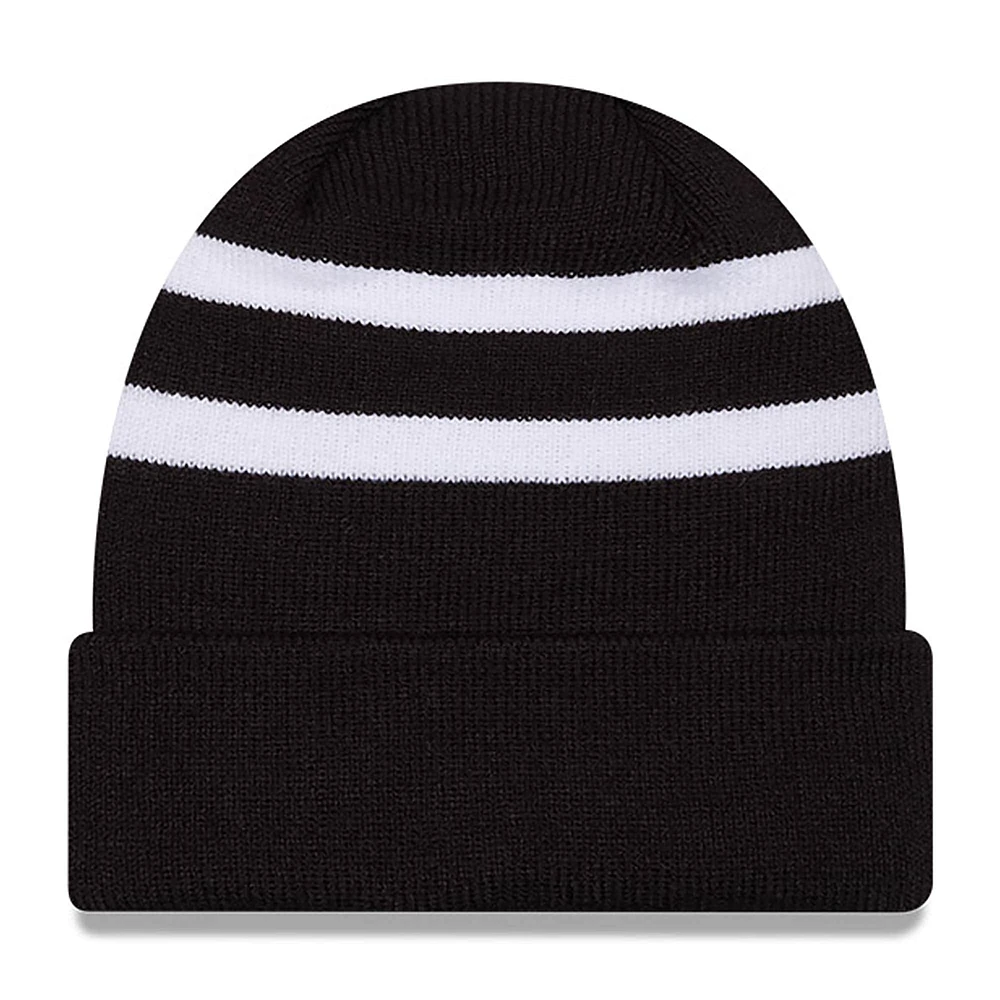 Bonnet en tricot à revers Martin Truex Jr New Era noir/blanc pour hommes