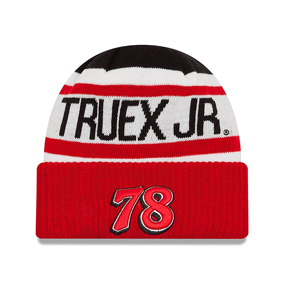 Men's New Era Red Martin Truex Jr Biggest Fan 2.0 Knit Beanie