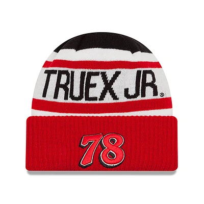 Bonnet en tricot Martin Truex Jr Biggest Fan 2.0 rouge New Era pour homme