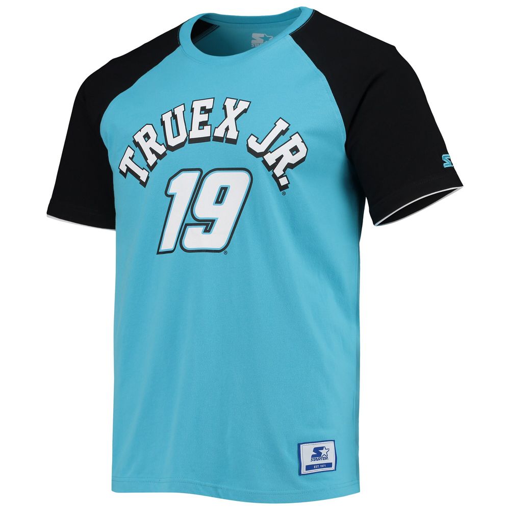 Men's Starter Blue/Black Martin Truex Jr The Catcher Raglan T-Shirt