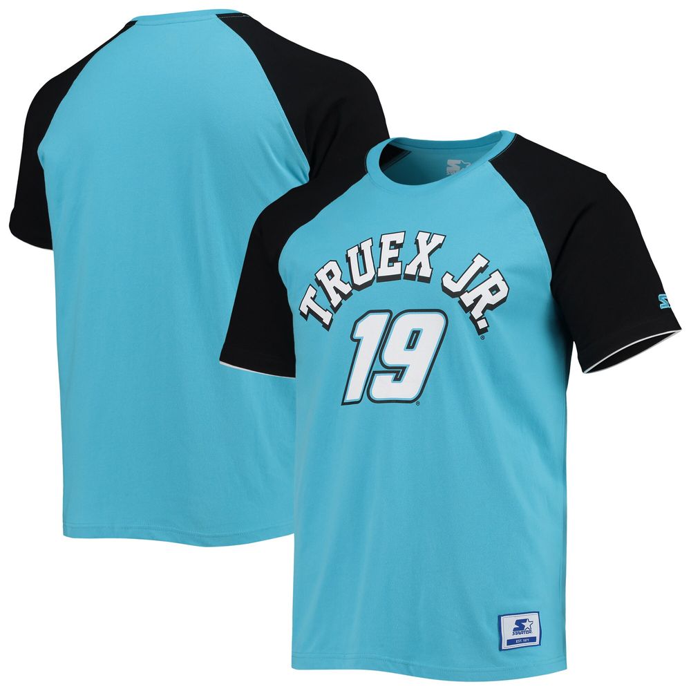 Men's Starter Blue/Black Martin Truex Jr The Catcher Raglan T-Shirt