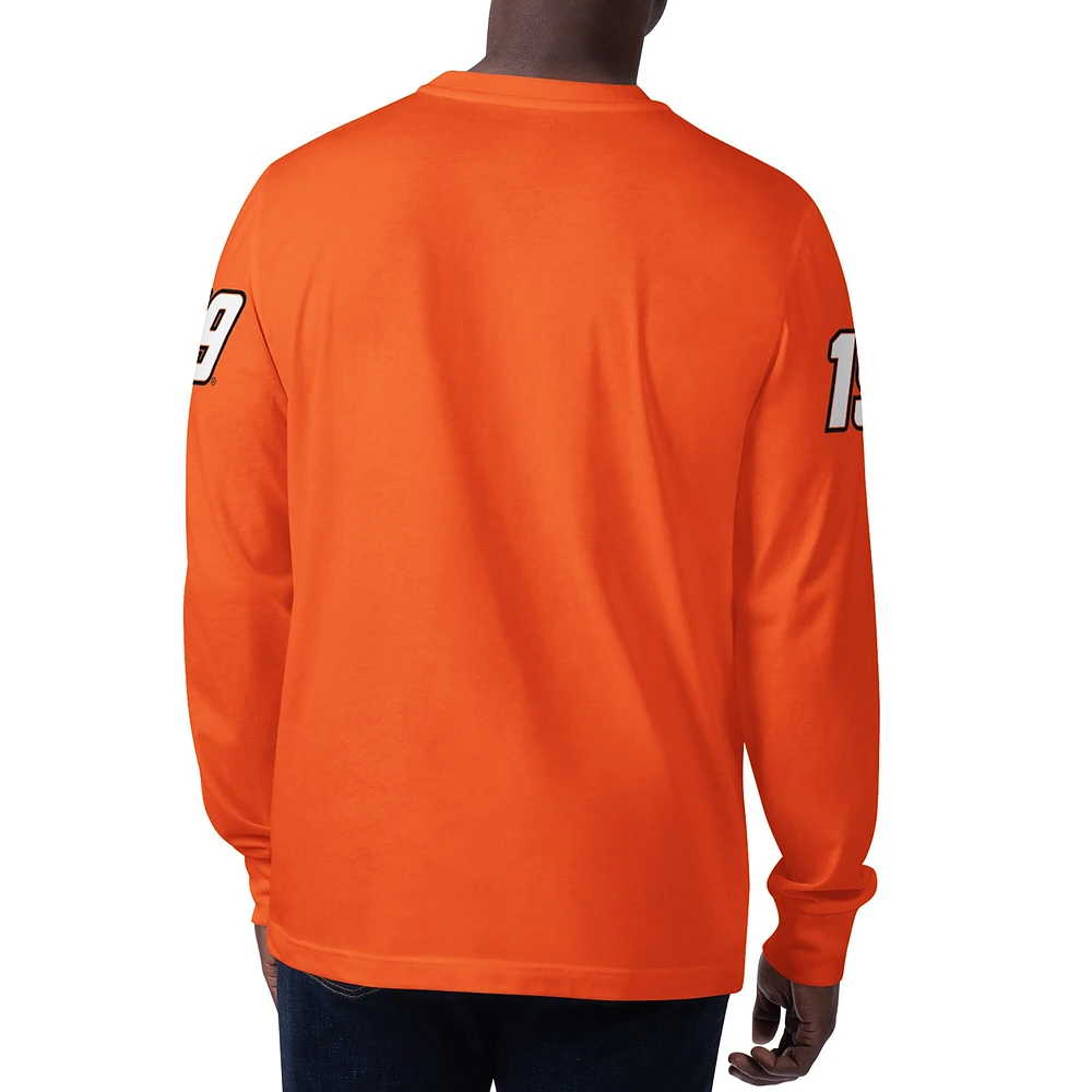 T-shirt à manches longues pour hommes Starter Orange Martin Truex Jr Clutch Hit Graphic