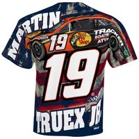 Men's Stewart-Haas Racing Team Collection White Martin Truex Jr Bass Pro Shops Sublimated Patriotic Total Print T-Shirt