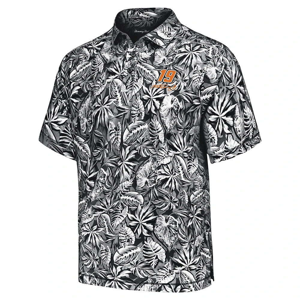 Men's Tommy Bahama Black Martin Truex Jr Sport Tropical Score IslandZone Polo