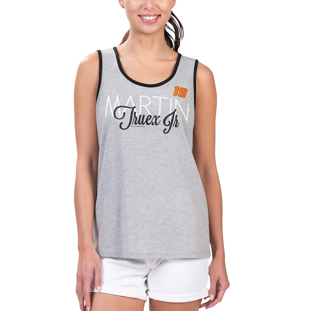 Women's G-III 4Her by Carl Banks Heather Gray Martin Truex Jr Fastest Lap Fashion Tank