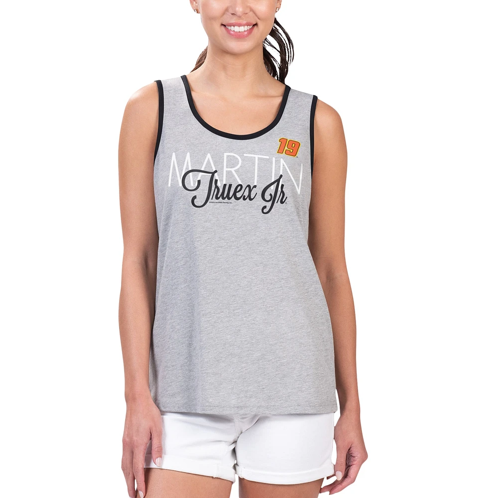 Women's G-III 4Her by Carl Banks Heather Gray Martin Truex Jr Fastest Lap Fashion Tank