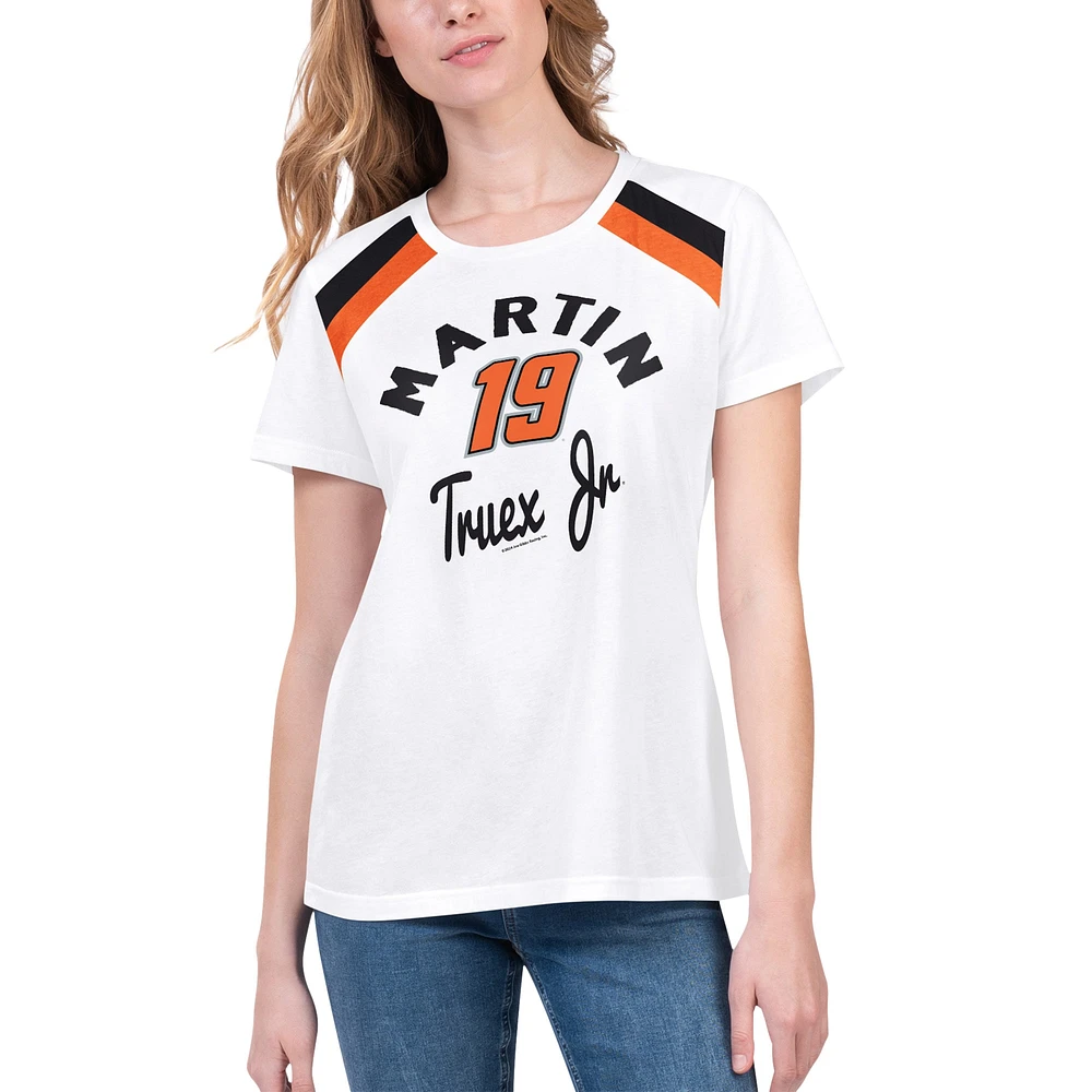 T-shirt blanc Martin Truex Jr Score G-III 4Her de Carl Banks pour femmes