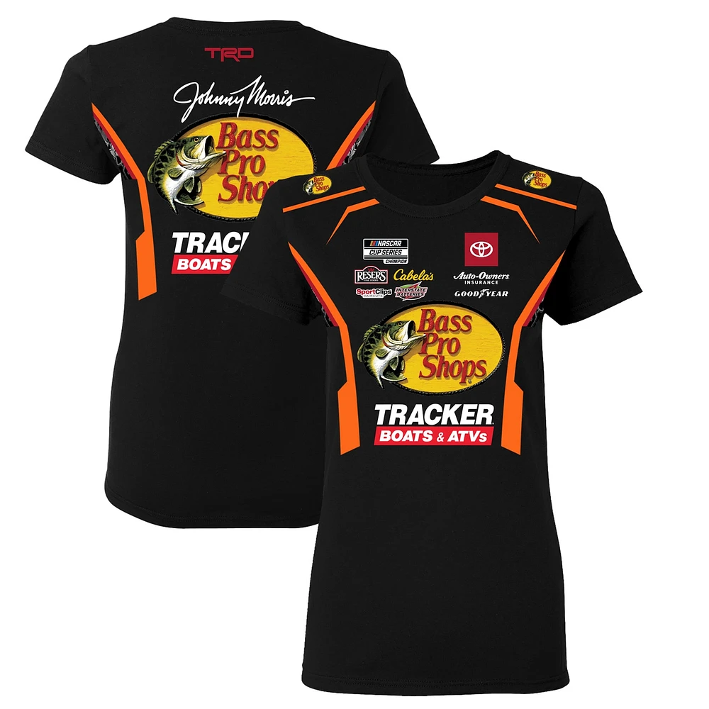 T-shirt uniforme pour femme Joe Gibbs Racing Team Collection noir Martin Truex Jr Bass Pro Shops