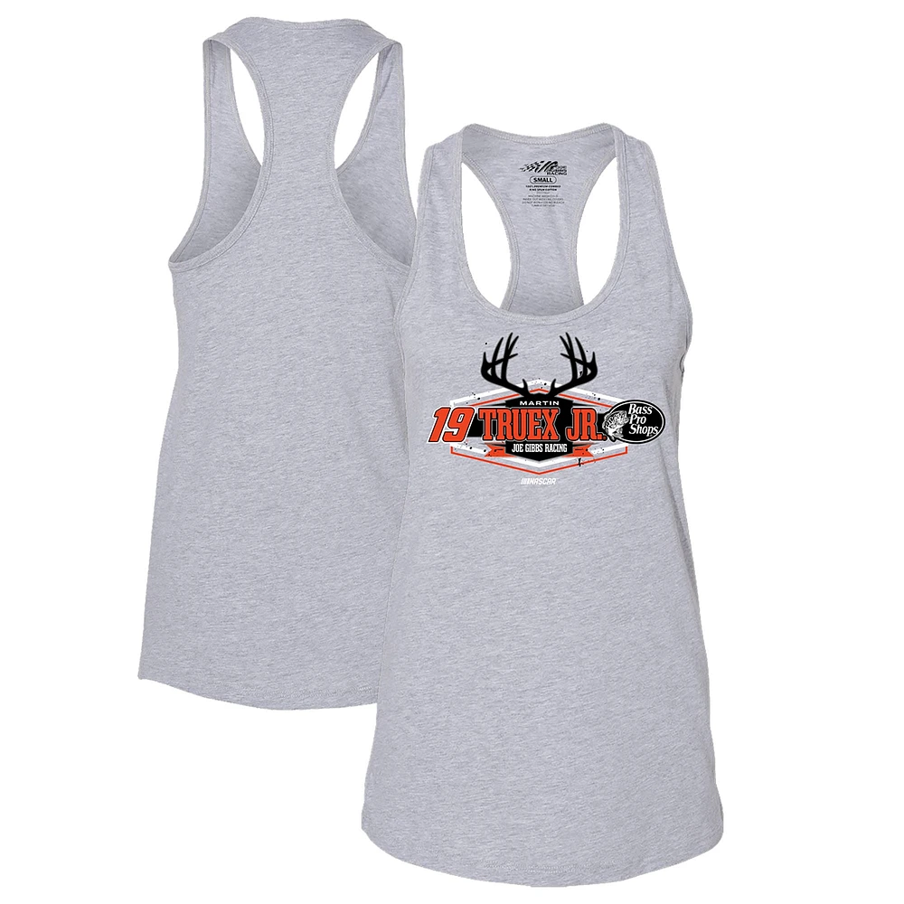 Women's Joe Gibbs Racing Team Collection  Gray Martin Truex Jr Racer Back Tank Top