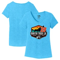 T-shirt tri-mélange à col en V pour femmes Joe Gibbs Racing Team Collection Sarcelle Martin Truex Jr