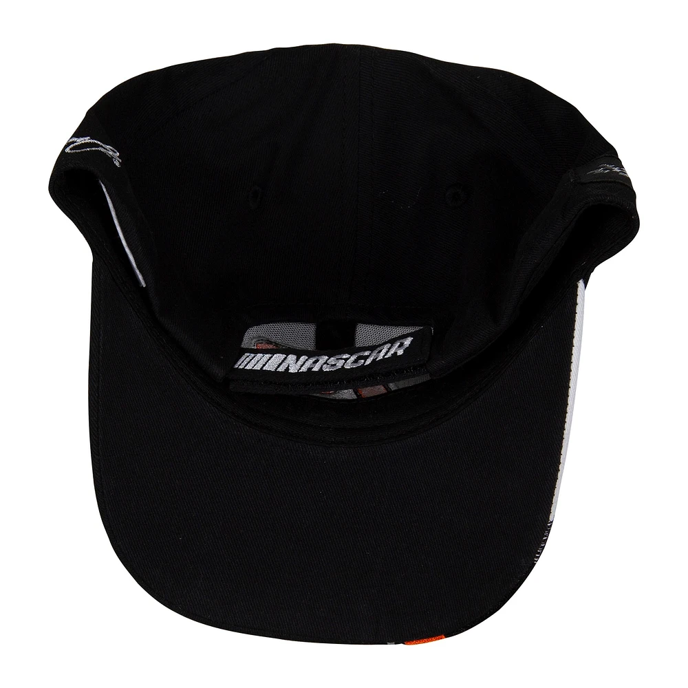 Chapeau réglable Martin Truex Jr Nitro de la collection Joe Gibbs Racing Team pour jeunes, noir/blanc