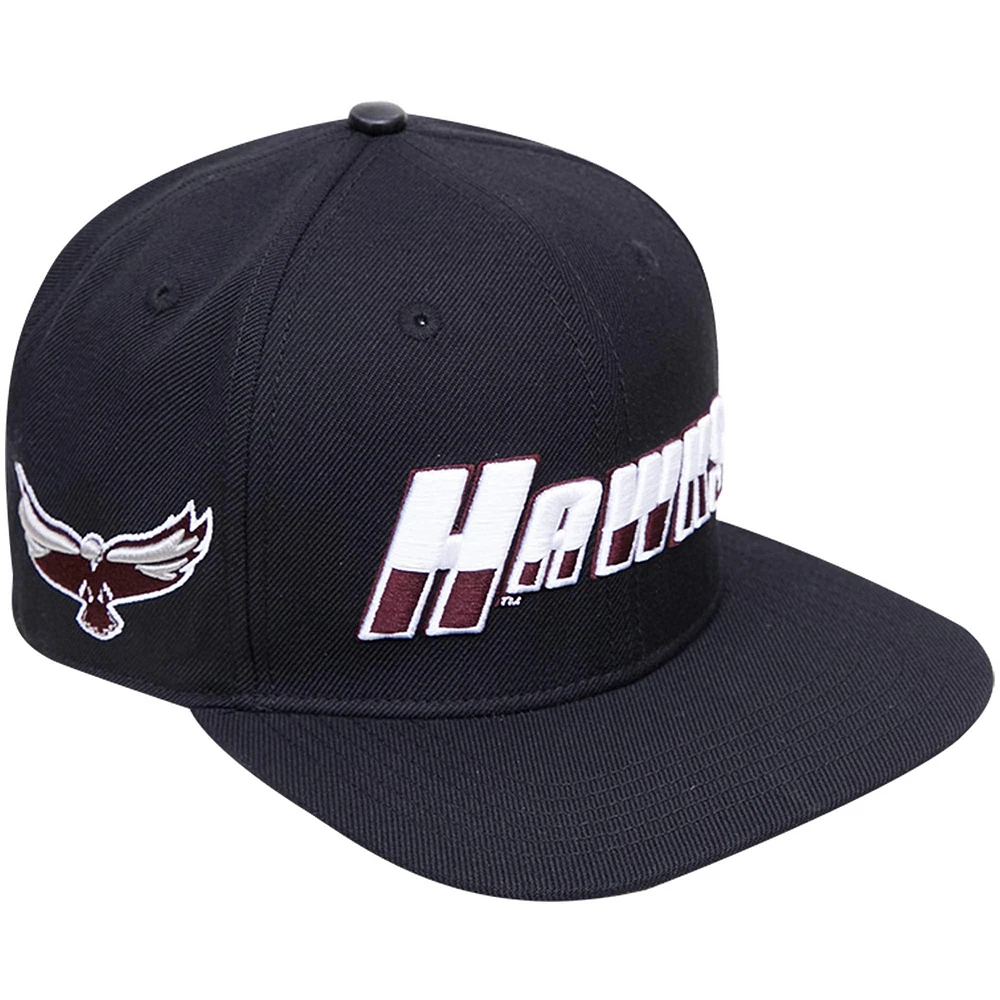 Casquette snapback Pro Standard noire Maryland Eastern Shore Hawks pour homme avec logo Wordmark