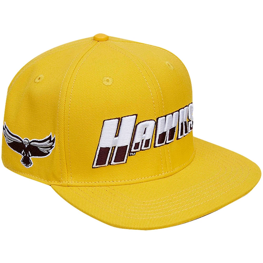 Casquette Snapback Pro Standard Gold Maryland Eastern Shore Hawks pour homme avec logo Hawks