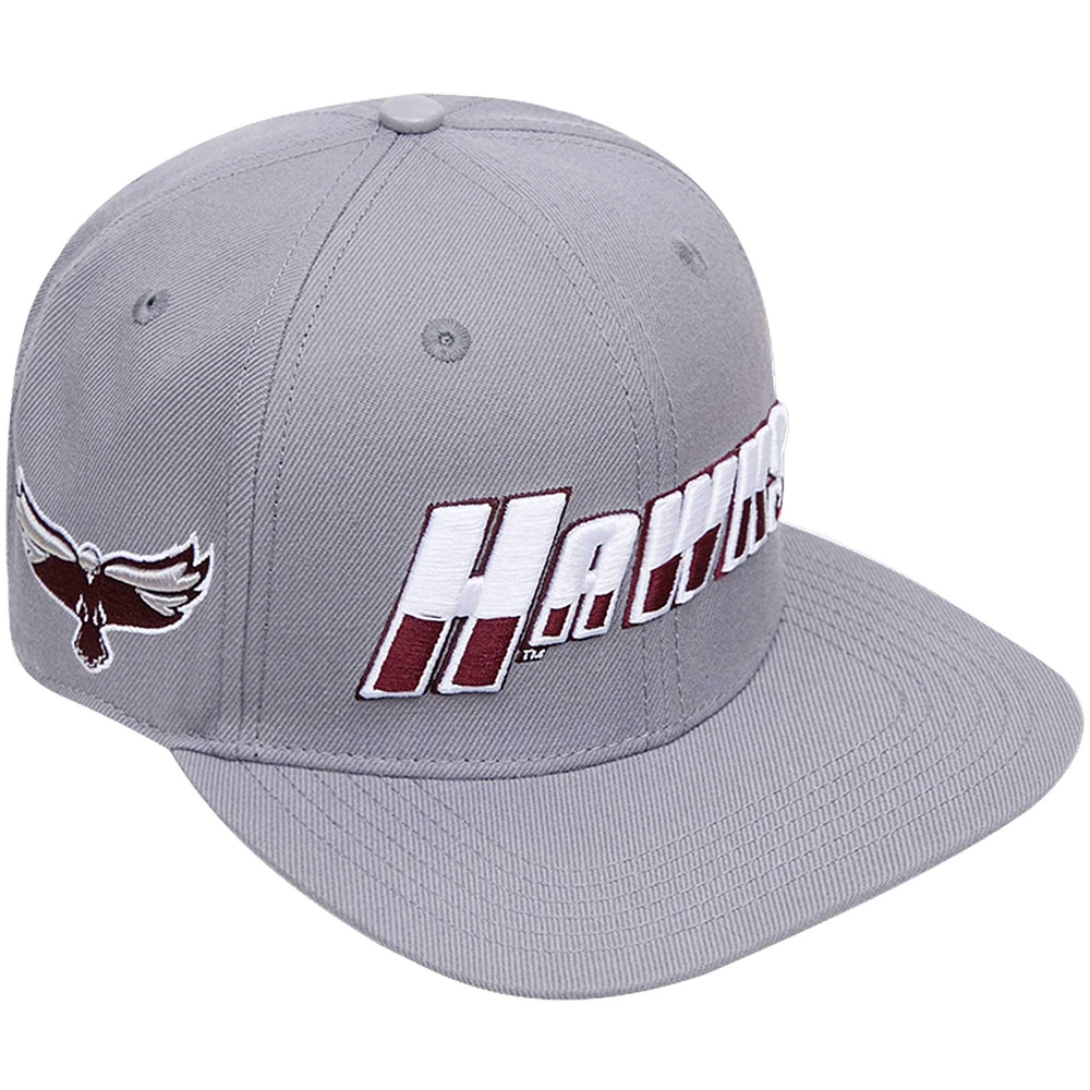 Casquette snapback Pro Standard grise Maryland Eastern Shore Hawks pour homme avec logo Hawks