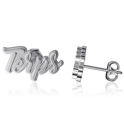 Dayna Designs Boucles d'oreilles en argent avec logo de l'équipe Maryland Terrapins