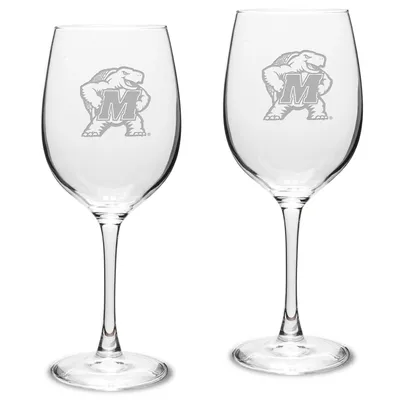 Maryland Terrapins 2-Piece 16oz. Traditional White Wine Glass Set