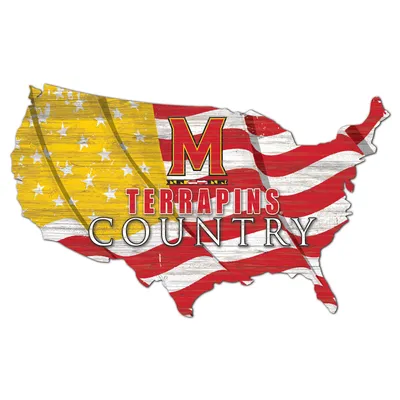 Maryland Terrapins USA Flag Cutout Sign