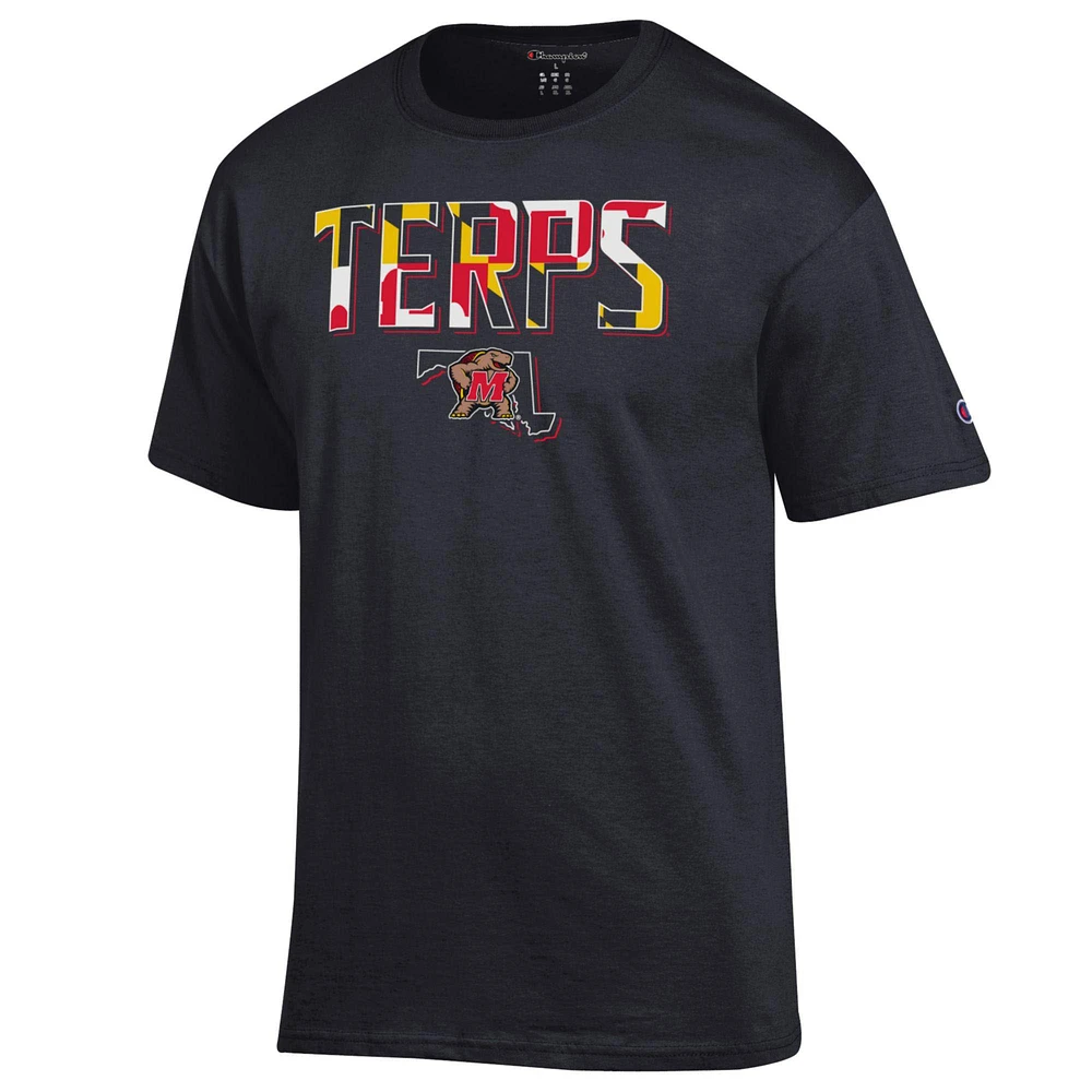 Men's Champion  Black Maryland Terrapins Team Pride T-Shirt