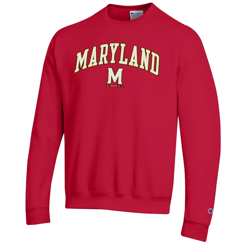 Sweat-shirt à capuche avec logo Arch Over Champion Red Maryland Terrapins pour homme